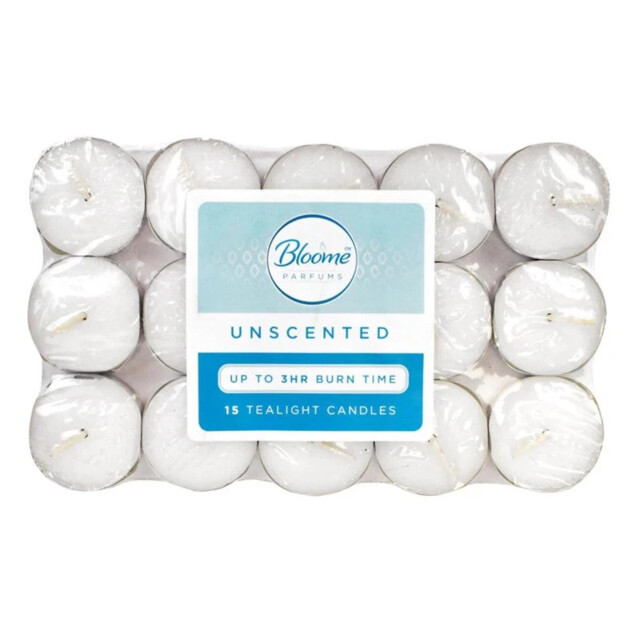 15pk Unscented Tea Lights Candles 3 Hour Burn Tealight Candles Candle