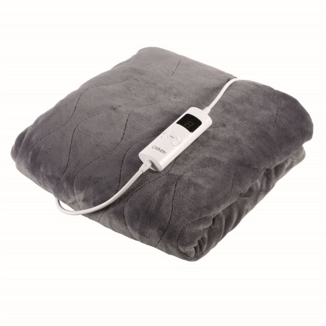 Fleece Electric Over Blanket By Carmen Adjustable Timer, 85w, Grey,