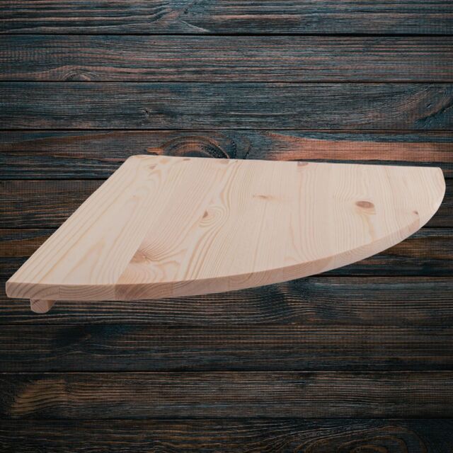 Wooden Corner Shelf 40x40cm Natural Unpainted Pine Floating Wall
