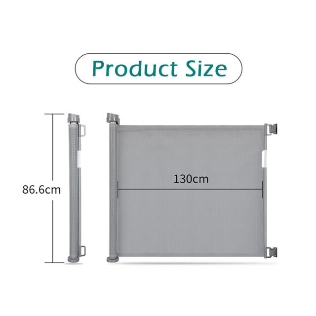 Magic Retractable Stair Gate For Baby And Pets, 0 To 130 Cm Narrow To