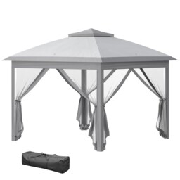 Outsunny Pop Up Gazebo Height Adjustable Canopy Tent W/ Carrying Bag,