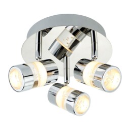 3 Lights Ip44 Bathroom Round Ceiling Fitting Spotlight With Acrylic