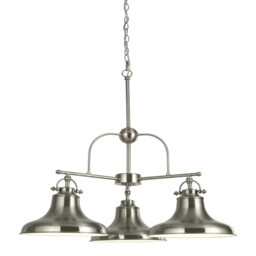 Ceiling Light Silver Dallas 3 Satin Searchlight 3183-3ss