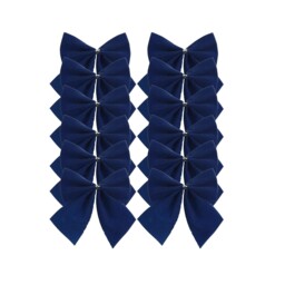 Davies 12 Navy Blue Bows - Velvet Christmas Tree 6cm,