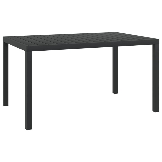 Garden Dining Table Wpc Aluminium Black Outdoor Furniture Multi Sizes