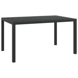 Garden Dining Table Wpc Aluminium Black Outdoor Furniture Multi Sizes