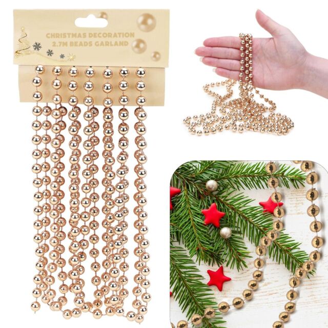 Xmas Bead Chain Garland Pearl String Spool Rope Birthday Wedding Party