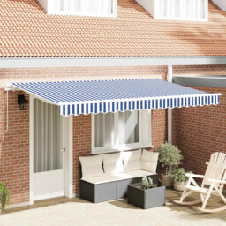 Retractable Awning Blue And White 350 X 200 Cm Vidaxl