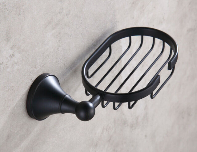 Black Oil Rubbed Brass Wall Mounted Bathroom Soap Dish Holder Basket