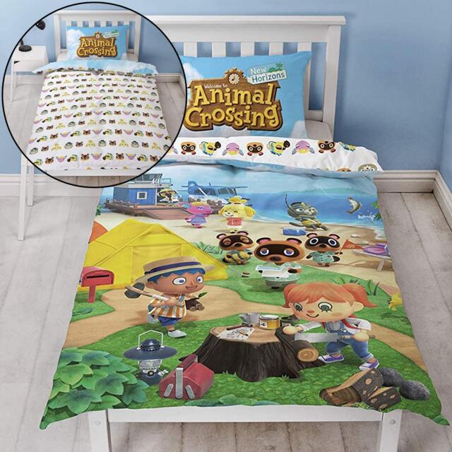 Animal Crossing Single - Double Duvet Cover Set Beach Reversible