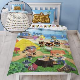 Animal Crossing Single - Double Duvet Cover Set Beach Reversible