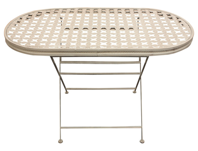 Woodside Oval Folding Metal Garden Patio Dining Table Outdoor