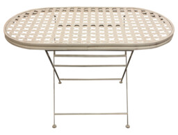 Woodside Oval Folding Metal Garden Patio Dining Table Outdoor
