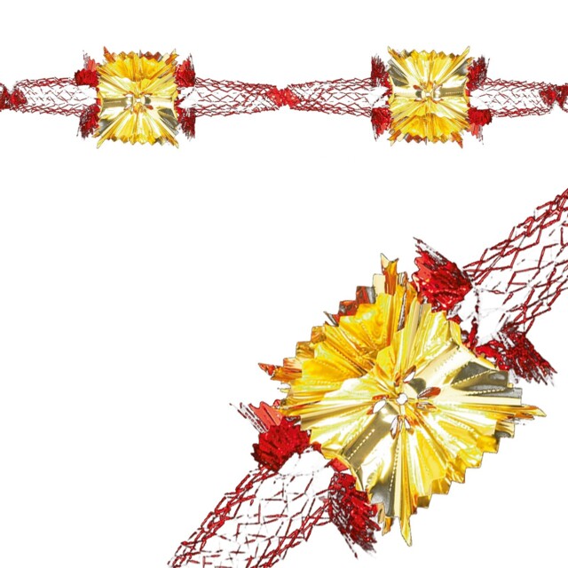 Christmas Foil Ceiling Decorations 2 Tone Red / Gold - Choose Design