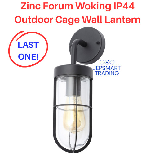 Zinc Forum Woking Outdoor Ip44 Cage Wall Lantern Black Zn-31807-tblk