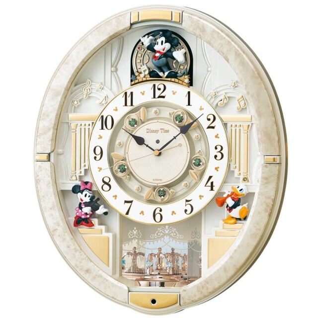 Fw580w Mickey Mouse Wall Clock Radio-controlled Analog White Marble