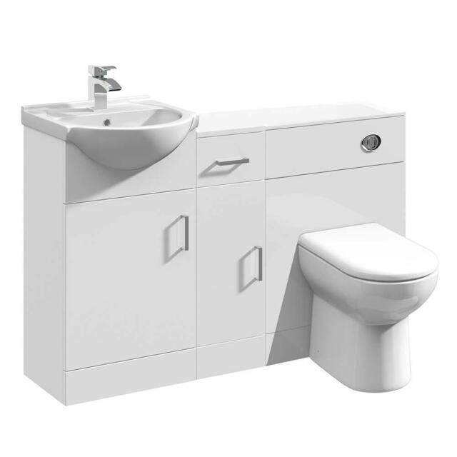 Vanity Unit With Combined Sink Toilet Bathroom Suite Furniture Wc Set