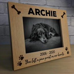 Personalised Pet Photo Frame Wooden Gift Dog Puppy Handmade Keepsake