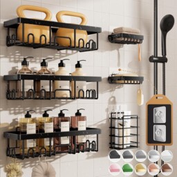 Veken Shower Caddy 6-pack, Bathroom Organizers And Storage Shelves,