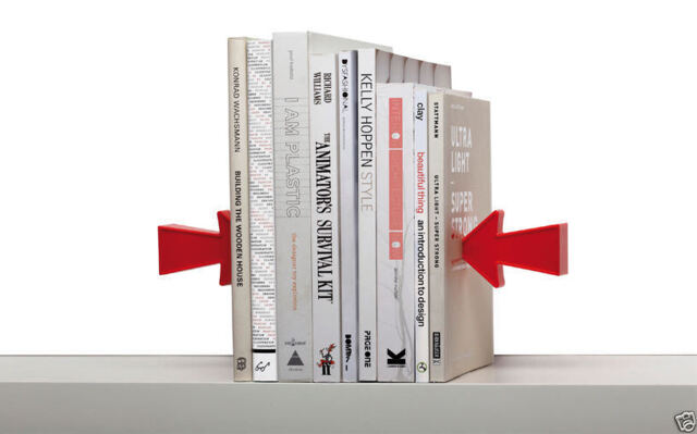 Arrow Magnetic Bookends 2 Pack Office Home Books Red Gift Uk