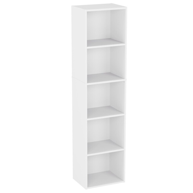 Vida Designs Oxford 5 Tier Cube Bookcase White - Modern 5 Tier