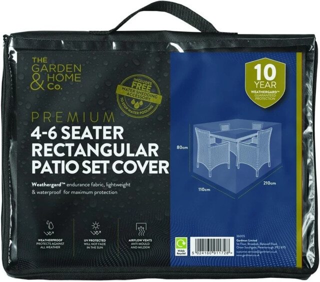 The Garden & Home Co. Premium 4-6 Seater Rectangular Patio Set Cover (