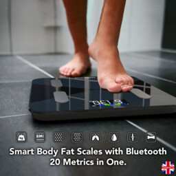 Smart Bluetooth Body Fat & Bmi Digital Bathroom Scales – 20 Metrics -