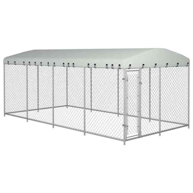 Outdoor Dog Kennel With Roof 8x4x2.3 M Vidaxl