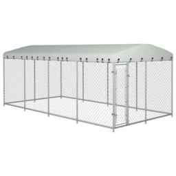 Outdoor Dog Kennel With Roof 8x4x2.3 M Vidaxl