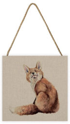 Jane Bannon - Tobias - Fox - Wooden Block Wall Art 20 X 20 X 3cm