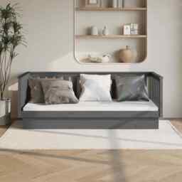 Day Bed Grey 80x200 Cm Solid Wood Pine Vidaxl