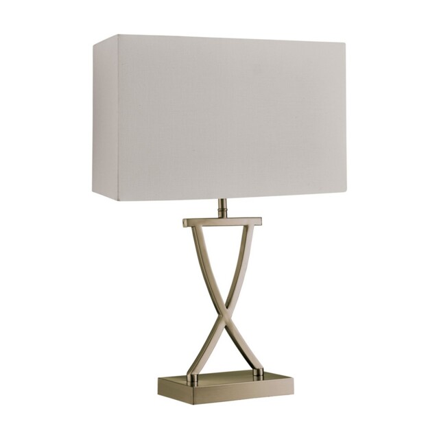 Antique Brass Finish Base Bedside Table Lamp Light With Cream