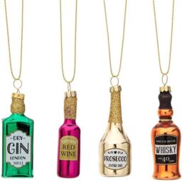 Sass & Belle Novelty Glass Alcohol Bottle Themed Christmas Tree