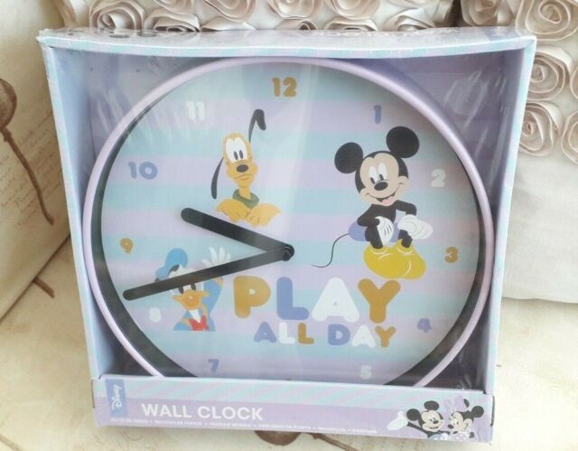 Children's Disney Play All Day Wall Clock Mickey Mouse, Pluto, Donald