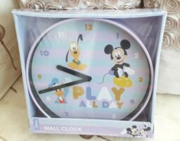Children's Disney Play All Day Wall Clock Mickey Mouse, Pluto, Donald