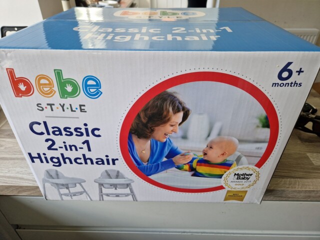 Bebe Style Classic Baby 2-in-1 Highchair White For 6 Months + Brand