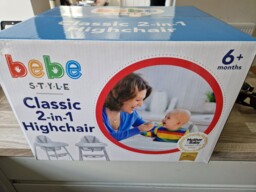 Bebe Style Classic Baby 2-in-1 Highchair White For 6 Months + Brand
