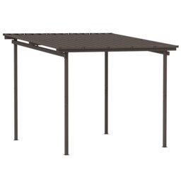 3x3m Waterproof Metal Pergola Lean To Garden Patio Canopy Shelter Grey