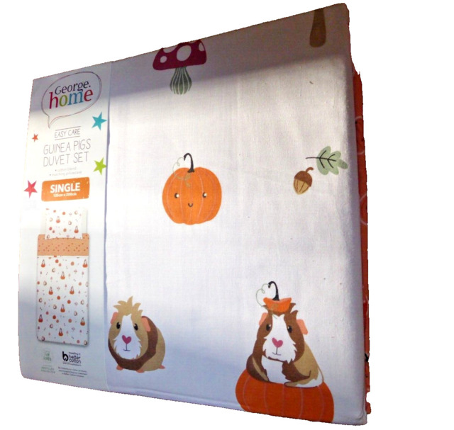 Halloween Guinea Pig Hamsters Size Single Reversible Pumpkin Duvet