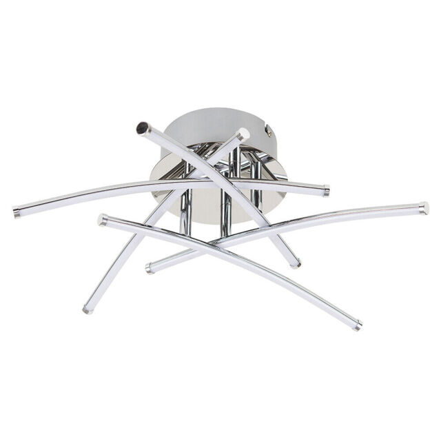 Ceiling Light Fitting Modern Chrome Flush Integrated Led Bulb Living