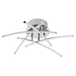 Ceiling Light Fitting Modern Chrome Flush Integrated Led Bulb Living