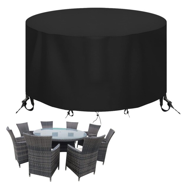 Round Patio Table Cover Waterproof 600d Heavy Duty Garden Furniture