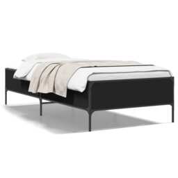 Bed Frame Black 90x200 Cm Engineered Wood And Metal Vidaxl