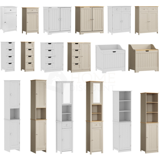 Priano Bathroom Cabinet Door Drawer Wall Mounted Storage Free Standing