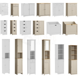 Priano Bathroom Cabinet Door Drawer Wall Mounted Storage Free Standing