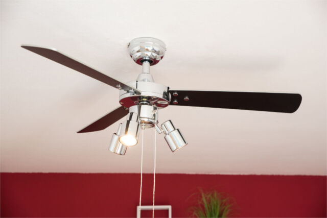 "3 Light Ceiling Fan With Pull Chains Cyrus Chrome 42"" Ceiling Fan With"