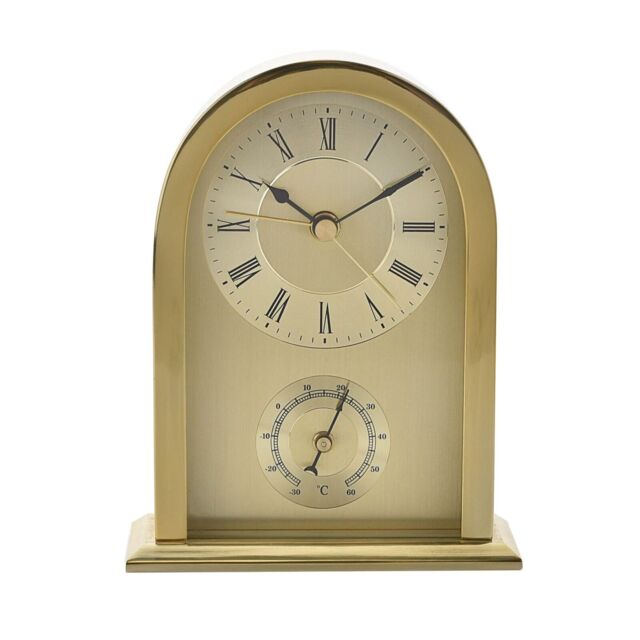 Wm.widdop Arched Mantel Clock Gold Aluminium Case