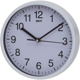 20cm Wall Clock Silent Sweep Seconds Hand In White By Unity In Box