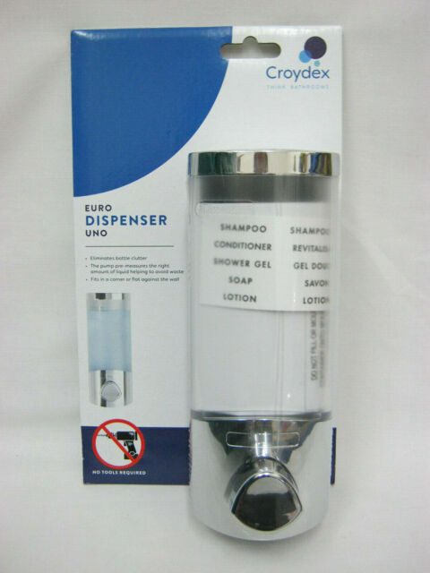 Croydex Euro Liquid Soap Shampoo Dispenser Uno Chrome Pa661041