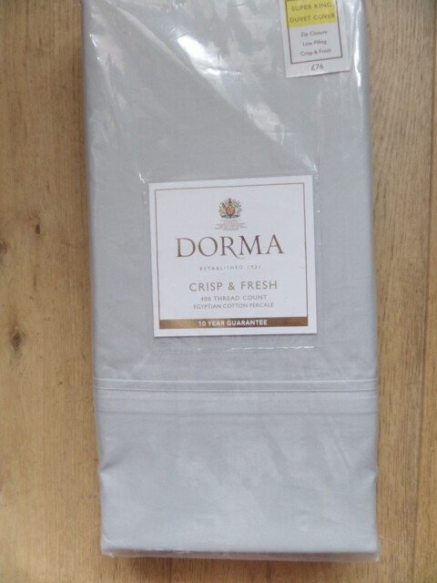 Dorma Crisp & Fresh 400 Thread Cotton Percale Duvet Size Super King